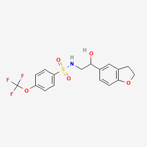 molecular formula C17H16F3NO5S B2887107 N-(2-(2,3-dihydrobenzofuran-5-yl)-2-hydroxyethyl)-4-(trifluoromethoxy)benzenesulfonamide CAS No. 1421449-92-4