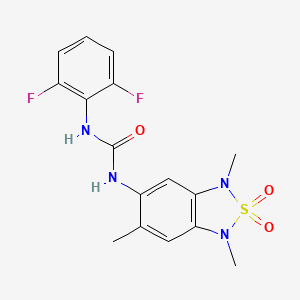 molecular formula C16H16F2N4O3S B2887108 1-(2,6-Difluorophenyl)-3-(1,3,6-trimethyl-2,2-dioxido-1,3-dihydrobenzo[c][1,2,5]thiadiazol-5-yl)urea CAS No. 2034591-25-6