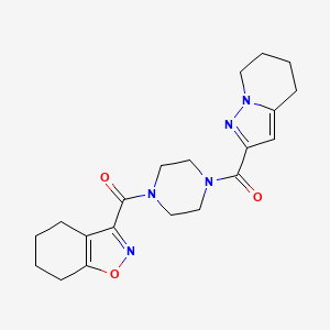 molecular formula C20H25N5O3 B2887112 (4,5,6,7-Tetrahydrobenzo[d]isoxazol-3-yl)(4-(4,5,6,7-tetrahydropyrazolo[1,5-a]pyridine-2-carbonyl)piperazin-1-yl)methanone CAS No. 2034591-56-3