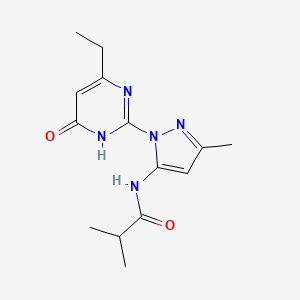 N-(1-(4-ethyl-6-oxo-1,6-dihydropyrimidin-2-yl)-3-methyl-1H-pyrazol-5-yl)isobutyramide