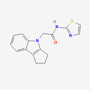 molecular formula C16H15N3OS B2887122 2-(2,3-dihydrocyclopenta[b]indol-4(1H)-yl)-N-(thiazol-2-yl)acetamide CAS No. 1203421-41-3