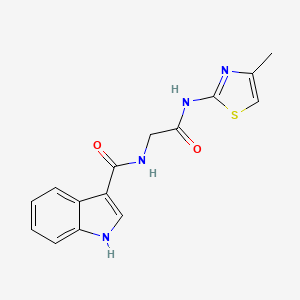 molecular formula C15H14N4O2S B2887123 N-(2-((4-甲基噻唑-2-基)氨基)-2-氧代乙基)-1H-吲哚-3-甲酰胺 CAS No. 1226442-49-4