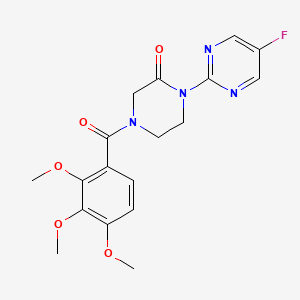 1-(5-Fluoropyrimidin-2-yl)-4-(2,3,4-trimethoxybenzoyl)piperazin-2-one