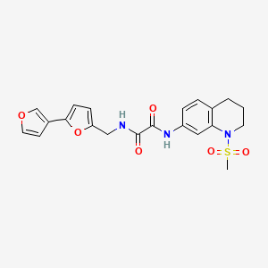 molecular formula C21H21N3O6S B2887125 N-({[2,3'-双呋喃]-5-基}甲基)-N'-(1-甲磺酰基-1,2,3,4-四氢喹啉-7-基)乙二酰胺 CAS No. 2097931-40-1