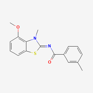 molecular formula C17H16N2O2S B2887129 N-(4-甲氧基-3-甲基-1,3-苯并噻唑-2-亚甲基)-3-甲基苯甲酰胺 CAS No. 441291-17-4