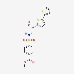 molecular formula C18H17NO5S3 B2887131 4-[(2-{[2,2'-联噻吩]-5-基}-2-羟乙基)磺酰胺基]苯甲酸甲酯 CAS No. 2097933-27-0
