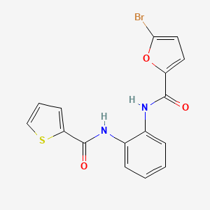 molecular formula C16H11BrN2O3S B2887132 5-bromo-N-(2-(thiophene-2-carboxamido)phenyl)furan-2-carboxamide CAS No. 1207029-05-7