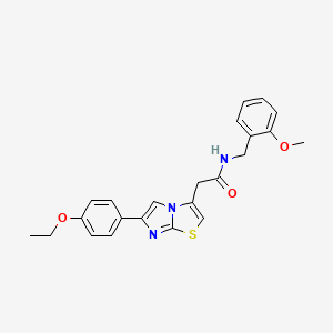 molecular formula C23H23N3O3S B2887134 2-(6-(4-乙氧苯基)咪唑并[2,1-b]噻唑-3-基)-N-(2-甲氧基苄基)乙酰胺 CAS No. 897462-62-3