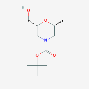 molecular formula C11H21NO4 B2887138 tert-butyl (2R,6R)-2-(hydroxymethyl)-6-methylmorpholine-4-carboxylate CAS No. 1700609-48-8