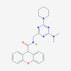 molecular formula C25H28N6O2 B2887143 N-((4-(二甲氨基)-6-(哌啶-1-基)-1,3,5-三嗪-2-基)甲基)-9H-呫吨-9-甲酰胺 CAS No. 2034541-63-2