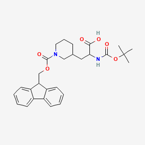 molecular formula C28H34N2O6 B2887145 3-[1-(9H-芴-9-基甲氧羰基)哌啶-3-基]-2-[(2-甲基丙烷-2-基)氧羰基氨基]丙酸 CAS No. 2408958-79-0