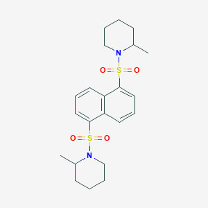 molecular formula C22H30N2O4S2 B288715 2-Methyl-1-({5-[(2-methyl-1-piperidinyl)sulfonyl]-1-naphthyl}sulfonyl)piperidine 