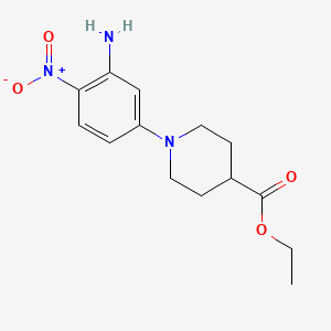 molecular formula C14H19N3O4 B2887151 Ethyl 1-(3-amino-4-nitrophenyl)-4-piperidinecarboxylate CAS No. 439095-45-1