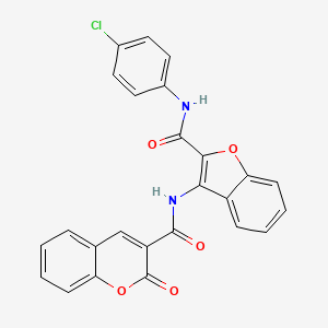 N-(2-((4-chlorophenyl)carbamoyl)benzofuran-3-yl)-2-oxo-2H-chromene-3-carboxamide