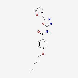 molecular formula C18H19N3O4 B2887156 N-[5-(furan-2-yl)-1,3,4-oxadiazol-2-yl]-4-pentoxybenzamide CAS No. 862809-00-5