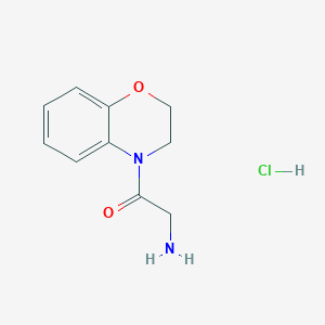 molecular formula C10H13ClN2O2 B2887159 2-amino-1-(3,4-dihydro-2H-1,4-benzoxazin-4-yl)ethan-1-one hydrochloride CAS No. 22178-01-4