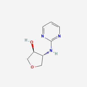 molecular formula C8H11N3O2 B2887170 (3S,4R)-4-(Pyrimidin-2-ylamino)oxolan-3-ol CAS No. 1932523-58-4