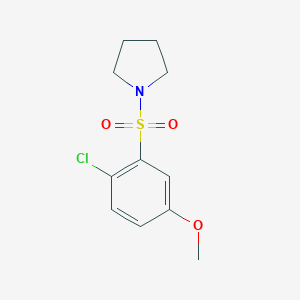 molecular formula C11H14ClNO3S B288718 1-(2-Chloro-5-methoxyphenyl)sulfonylpyrrolidine 