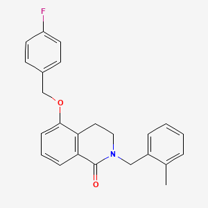 molecular formula C24H22FNO2 B2887189 5-((4-fluorobenzyl)oxy)-2-(2-methylbenzyl)-3,4-dihydroisoquinolin-1(2H)-one CAS No. 850907-70-9