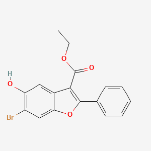 molecular formula C17H13BrO4 B2887192 Ethyl 6-bromo-5-hydroxy-2-phenyl-1-benzofuran-3-carboxylate CAS No. 308295-21-8