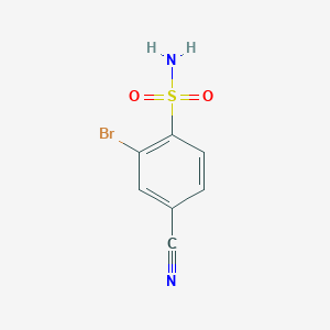molecular formula C7H5BrN2O2S B2887194 2-Bromo-4-cyanobenzenesulfonamide CAS No. 1098387-41-7