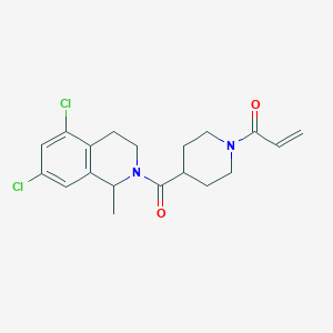 molecular formula C19H22Cl2N2O2 B2887197 1-[4-(5,7-Dichloro-1-methyl-3,4-dihydro-1H-isoquinoline-2-carbonyl)piperidin-1-yl]prop-2-en-1-one CAS No. 2411200-11-6