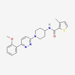 molecular formula C22H24N4O2S B2887198 N-{1-[6-(2-甲氧基苯基)哒嗪-3-基]哌啶-4-基}-3-甲基噻吩-2-甲酰胺 CAS No. 1396686-57-9