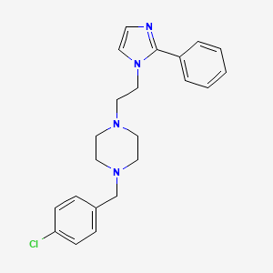molecular formula C22H25ClN4 B2887206 1-(4-氯苄基)-4-(2-(2-苯基-1H-咪唑-1-基)乙基)哌嗪 CAS No. 1797601-95-6