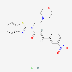 molecular formula C22H23ClN4O4S B2887219 (E)-N-(苯并[d]噻唑-2-基)-N-(2-吗啉基乙基)-3-(3-硝基苯基)丙烯酰胺盐酸盐 CAS No. 1217236-48-0