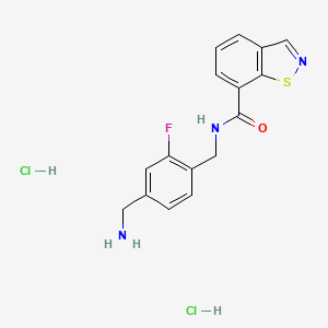 N-[[4-(Aminomethyl)-2-fluorophenyl]methyl]-1,2-benzothiazole-7-carboxamide;dihydrochloride