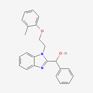 molecular formula C23H22N2O2 B2887226 {1-[2-(2-甲基苯氧基)乙基]-1H-苯并咪唑-2-基}(苯基)甲醇} CAS No. 708999-85-3