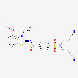 molecular formula C25H25N5O4S2 B2887228 (Z)-N-(3-烯丙基-4-乙氧基苯并[d]噻唑-2(3H)-亚甲基)-4-(N,N-双(2-氰乙基)磺酰胺)苯甲酰胺 CAS No. 868376-34-5