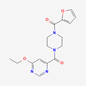 molecular formula C16H18N4O4 B2887230 (6-Ethoxypyrimidin-4-yl)(4-(furan-2-carbonyl)piperazin-1-yl)methanone CAS No. 2034362-72-4