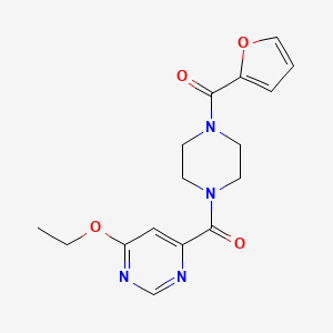 molecular formula C16H18N4O4 B2887230 (6-乙氧基嘧啶-4-基)(4-(呋喃-2-羰基)哌嗪-1-基)甲酮 CAS No. 2034362-72-4