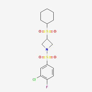 1-((3-Chloro-4-fluorophenyl)sulfonyl)-3-(cyclohexylsulfonyl)azetidine