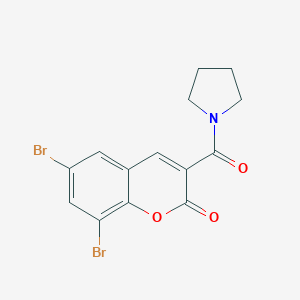 molecular formula C14H11Br2NO3 B288724 6,8-dibromo-3-(1-pyrrolidinylcarbonyl)-2H-chromen-2-one 