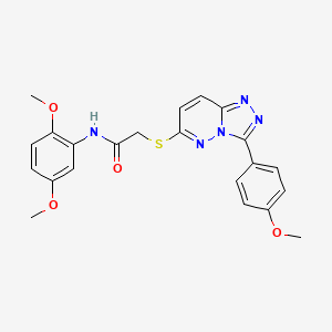 molecular formula C22H21N5O4S B2887256 N-(2,5-二甲氧基苯基)-2-((3-(4-甲氧基苯基)-[1,2,4]三唑并[4,3-b]哒嗪-6-基)硫代)乙酰胺 CAS No. 852376-47-7