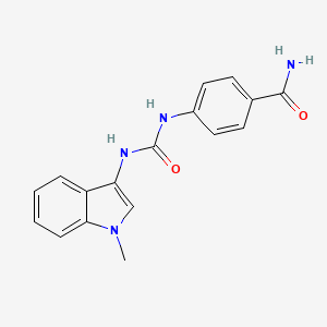 molecular formula C17H16N4O2 B2887257 4-(3-(1-methyl-1H-indol-3-yl)ureido)benzamide CAS No. 899990-57-9