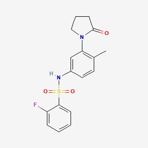 2-fluoro-N-(4-methyl-3-(2-oxopyrrolidin-1-yl)phenyl)benzenesulfonamide