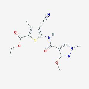 ethyl 4-cyano-5-(3-methoxy-1-methyl-1H-pyrazole-4-carboxamido)-3-methylthiophene-2-carboxylate