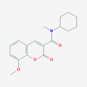 molecular formula C18H21NO4 B288727 N-cyclohexyl-8-methoxy-N-methyl-2-oxo-2H-chromene-3-carboxamide 