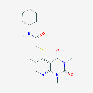 N-cyclohexyl-2-((1,3,6-trimethyl-2,4-dioxo-1,2,3,4-tetrahydropyrido[2,3-d]pyrimidin-5-yl)thio)acetamide