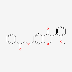 molecular formula C24H18O5 B2887288 3-(2-甲氧基苯基)-7-(2-氧代-2-苯乙氧基)-4H-色满-4-酮 CAS No. 316127-08-9