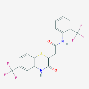 2-[3-oxo-6-(trifluoromethyl)-3,4-dihydro-2H-1,4-benzothiazin-2-yl]-N-[2-(trifluoromethyl)phenyl]acetamide
