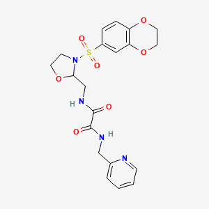 N1-((3-((2,3-dihydrobenzo[b][1,4]dioxin-6-yl)sulfonyl)oxazolidin-2-yl)methyl)-N2-(pyridin-2-ylmethyl)oxalamide