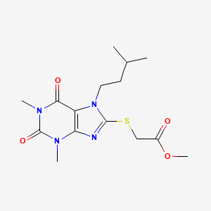 Methyl 2-[1,3-dimethyl-7-(3-methylbutyl)-2,6-dioxopurin-8-yl]sulfanylacetate