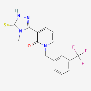 3-(4-methyl-5-sulfanyl-4H-1,2,4-triazol-3-yl)-1-[3-(trifluoromethyl)benzyl]-2(1H)-pyridinone