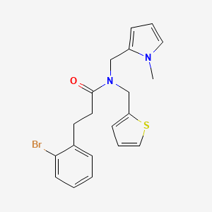 molecular formula C20H21BrN2OS B2887298 3-(2-bromophenyl)-N-((1-methyl-1H-pyrrol-2-yl)methyl)-N-(thiophen-2-ylmethyl)propanamide CAS No. 1797793-02-2