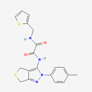 molecular formula C19H18N4O2S2 B2887301 N'-[2-(4-methylphenyl)-4,6-dihydrothieno[3,4-c]pyrazol-3-yl]-N-(thiophen-2-ylmethyl)oxamide CAS No. 899755-93-2