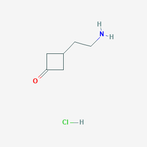 molecular formula C6H12ClNO B2887306 3-(2-氨基乙基)环丁-1-酮盐酸盐 CAS No. 2098106-90-0
